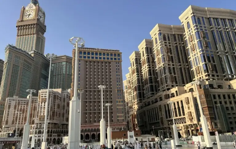 Makkah cityscape with the Clock Tower and hotels