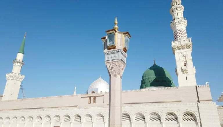Minarets and Green Dome of Masjid an-Nabawi in Madinah